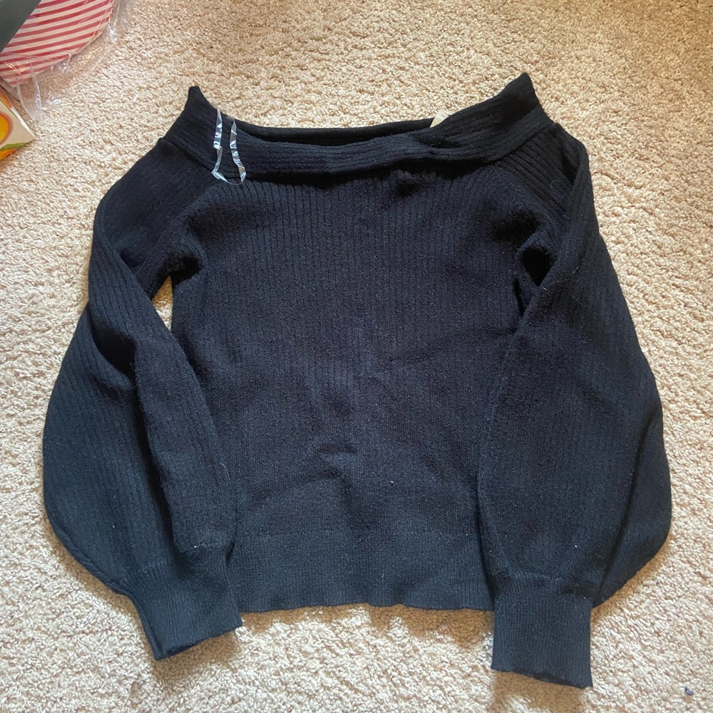 Off the shoulder black sweater